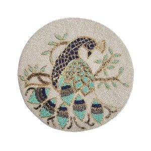 แก้วลูกปัดปักลายนกยูงสีฟ้าสำหรับตกแต่งห้องครัวหรือบนโต๊ะ - Product Image 4