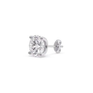 Boucle d'oreille à diamant rond pour homme, 0,30 ct, diamant cultivé en laboratoire, en platine, à porter au quotidien, cadeau - Product Image 1