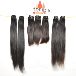 Fabrica recto virgen indio templo procesamiento ninguno cutícula alineada máquina doble trama onda profunda tejido cabello humano - Product Image 4