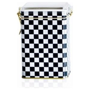 Boîte en métal rectangulaire 75x100x150mm avec fermoir en fil métallique 1L et couvercle en damier transparent - Product Image 2