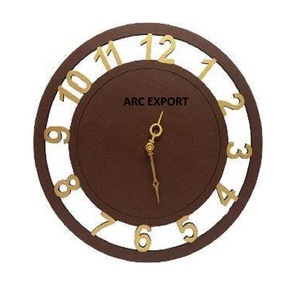 Made of Wooden Round Shape Wall Decoration <b>Clock</b> Superior Quality Brown Color Home and Hotel Decorating Wall <b>Clock</b> for Sale - Product Image 1
