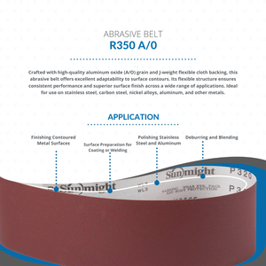 Sun Might R350 Bande abrasive à grain d'oxyde d'aluminium 2000x50mm Fabrication d'acier structurel Raffinement de surface de lissage de bois dur - Product Image 2
