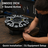 Luz de Fiesta DJ 5 en 1 de 120W, Luces Móviles RGBW, Láser Rojo y Verde, Iluminación Estroboscópica con Tira DMX512 y Control Remoto para Club, Bar, Discoteca, KTV