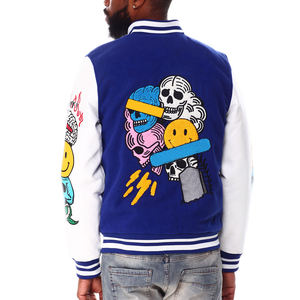 Nueva moda Casual Letterman diseño Stand OEM bordado Chenille parches venta al por mayor hombres invierno Varsity chaqueta de alta calidad - Product Image 3