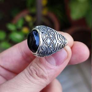 925 Sterling Silver Handmade Boho Black Onyx <b>Ring</b> July Birthstone Oval <b>Statement</b> Promise <b>Ring</b> for Gift - Product Image 6