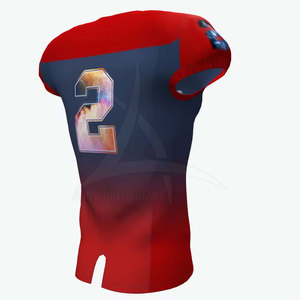 เสื้อฟุตบอลอเมริกันคุณภาพสูงแบบสั่งทำพิเศษ พิมพ์ลายแบบซับลิเมชั่น แขนสั้น โพลีเอสเตอร์ 100% ออกแบบโลโก้ทีมตามสั่ง มีไซส์ใหญ่ - Product Image 5