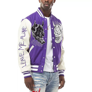 Blouson Bomber Homme Personnalisé Imprimé en Relief Style Universitaire Hiver avec Motif Sportif Collégial - Product Image 1