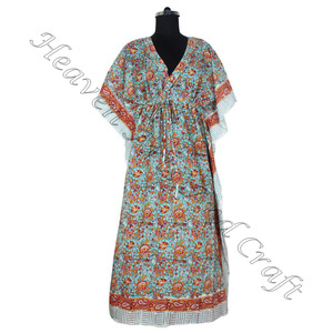 Nuevo Diseño 2025, Kaftán Largo para Mujer OEM, Fabricante Mayorista de Ropa Femenina, Kimono de Algodón Indio de Diseñador, Kaftán Largo y Corto - Product Image 3