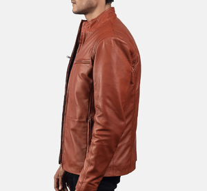 Último diseño cómodo 2022 alta calidad oveja Nappa Turn Down Collar hombres moda chaqueta de cuero con mangas completas - Product Image 6