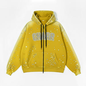 Sweat à capuche surdimensionné en coton 100% de qualité supérieure pour hommes, respirant, coupe-vent, vêtements d'hiver, logo avant personnalisable, conception solide - Product Image 1