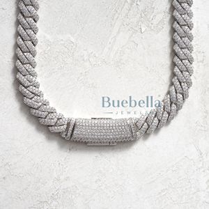 Factory Promotion Best Price 12mm Solid 925 Sterling Silver Gold Plating <b>VVS</b> Iced Moissanite Cuban Link <b>Chain</b> Hip Hop Jewelry - Product Image 6