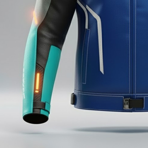 แจ็กเก็ตมอเตอร์ไซด์ของผู้ชายแจ็กเก็ตหนังมอเตอร์ไซค์ทรงพอดีตัวปกติสไตล์ถนนสูง - Product Image 4