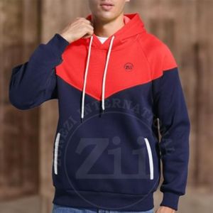 Pull vierge bicolore sweat à capuche imprimé bouffant personnalisé 500 Gsm sweats de haute qualité sweats à capuche unis Oem coton vierge Boxy Fit - Product Image 5