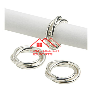 Anneau de serviette en métal finition argent brillant pour la décoration de la maison, des hôtels, des fêtes et des événements - Product Image 5
