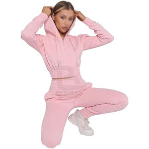 Conjunto de chándal de algodón y poliéster para mujer, tamaño personalizado con bajo MOQ, patrón sólido, superventas para el invierno - Product Image 3