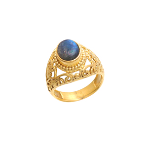 Wholesale 925 Sterling Silver Gold Plated <b>Ring</b> <b>Labradorite</b> 18K Gold Plating From India - Product Image 1