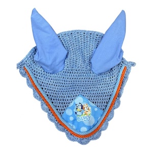 Ensemble de tapis de selle pour chevaux Tough Tack pour enfants avec voile anti-mouches, protège-encoches, en coton et polyester, imprimé dessin animé, mignon et assorti - Product Image 4