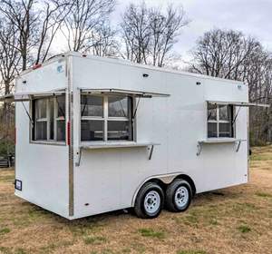Hot Sale Orange Mobile Kitchen Trailer Fully Equipped Chicken Sushi Hot Dog Fast <strong>Food</strong> <strong>Truck</strong> Made Durable Fiberglass Aluminum - Product Image 1