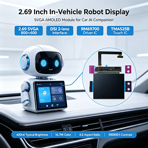 Aangepast 2,69 inch 800x600 SVGA AMOLED scherm voor auto dashboard AI robot: Industrieel breedtemperatuur slim assistentscherm met MIPI-interface - Product Image 1
