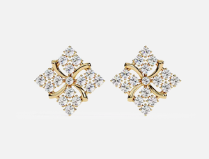 Aniva Luxury 18kt Yellow Gold Lab Grown Diamond Stud Pendientes para mujeres Regalos de aniversario - Product Image 2