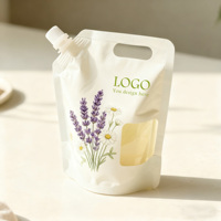 Impression personnalisée, sachet en plastique recyclable avec bec verseur pour soupe liquide, 100 ml, 200 ml, 250 ml, 500 ml, sachet pour détergent à lessive