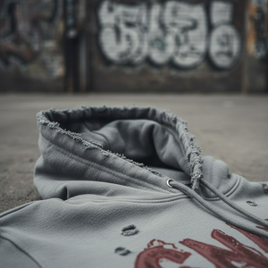 Sweat-shirts à capuche pour hommes avec logo personnalisé, délavés à l'acide, effet délavé au soleil, patchs usés, broderie usée, appliqué, sweat-shirt ample et boxy - Product Image 2