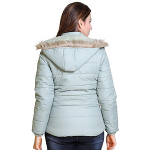 Chaquetas acolchadas de corte Regular para damas jóvenes, chaqueta acolchada con calefacción para mujer, capucha, tela estampada informal larga, relleno de algodón Reversible - Product Image 5