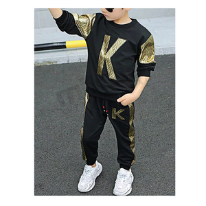 Chándal de algodón con logotipo personalizado para niños, conjunto de ropa informal para correr, chándal liso, venta al por mayor - Product Image 4