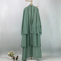 Thobe / Thawb Vente en gros Vêtements islamiques pour femmes Robe maxi musulmane perlée Abaya avec foulard