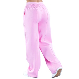 New Arrival Women's Trousers Full Length Sports Running Casual High Waist Sweat Pocket 100% Cotton Loose Fit <b>Elastic</b> Waist - Product Image 3