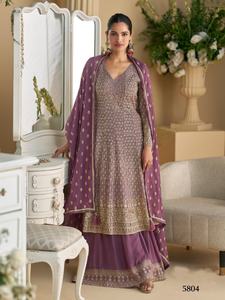 Eid georgette จริงพิเศษกับเลื่อมและเพชรทำงาน salwar สูทผู้หญิงแฟชั่นผู้ผลิตในอัตราที่ต่ำที่สุด - Product Image 3