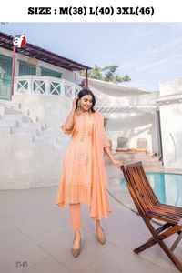 Conjunto Kurti de trabajo de secuencia de bordado de último diseñador de Fab Zone, rayón de algodón puro de alta calidad, fiestas étnicas indias paquistaníes - Product Image 2