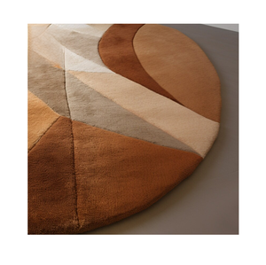 Tapis en Laine Ovale Abstrait Moderne Fait à la Main Couleur Beige Pile Haute Tailles Douces 4*6 9 * 12ft pour Bureau à Domicile Salon Chambre d'Enfant - Product Image 2