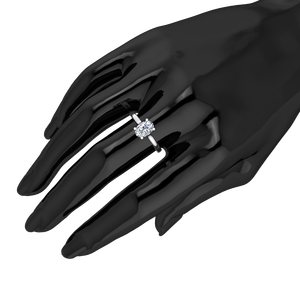 Bague de luxe pour femme en or jaune et blanc 9 carats, design classique, diamant de laboratoire taille brillant 1 carat, couleur EF, certifié IGI - Product Image 5