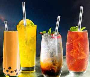 Verres de qualité alimentaire de haute qualité en acier inoxydable métallique coudé à boire pailles réutilisables élégantes - Product Image 2