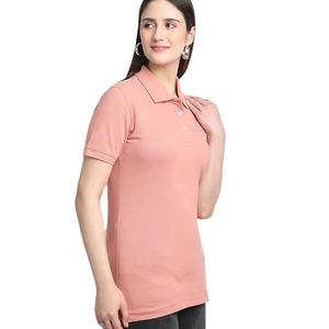 Polo en piqué de coton personnalisé pour femme, manches courtes, coupe ajustée, décontracté, pour le golf, couleur unie, modèle vierge, vente en gros - Product Image 4