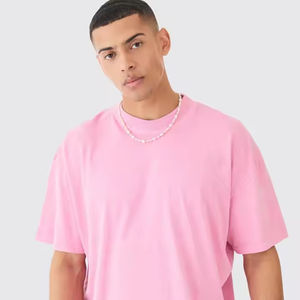 Camiseta 100% algodón personalizada para hombre Diseño de lavado ácido con bordado Camisetas de algodón de tela tejida de 200gsm - Product Image 3