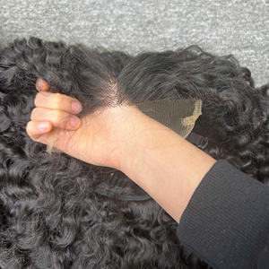 Peluca Hecha A Mano HD Cierre de Encaje 5by5 Cabello Virgen Pelo Rizado Birmano 16 pulgadas Desde 100% Cabello Humano de Vietnam - Product Image 5