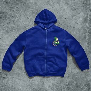 Nouveaux modèles sérigraphié en soie sweat à capuche zippé hommes hiver Streetwear surdimensionné ajustement léger sweat à capuche - Product Image 1