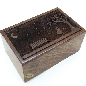 Urna funeraria de cremación para adultos, suministros funerarios de calidad prémium para cenizas de pareja y diseño de árbol, adecuado para el cementerio - Product Image 1