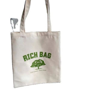 Sacs en toile de coton biologique imprimés avec logo personnalisé, vente en gros, sacs fourre-tout promotionnels écologiques et résistants pour la publicité de marque - Product Image 1
