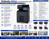 Fotocopiadora a Color TASKalfa 2552ci A3, 25PPM, Impresora Multifunción, Escáner, Dúplex, Red, Reacondicionada, MFP de Oficina