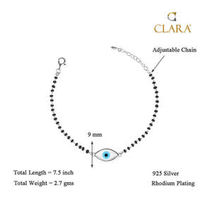 กำไลข้อมือเงินแท้ 925 รุ่น CLARA ประดับมาร์คีส์ พร้อมจี้รูปตาปีศาจ - Product Image 5