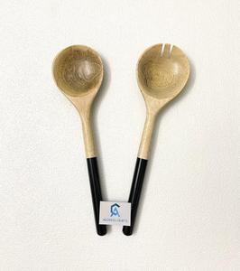 Juego de Cubiertos para Ensalada de Madera Orgánica con Mango de Resina, Material Ecológico, Juego de Cucharas para Ensalada de Madera de Mango, Utensilios de Cocina, Cuchara para Servir Estilo Nórdico - Product Image 3