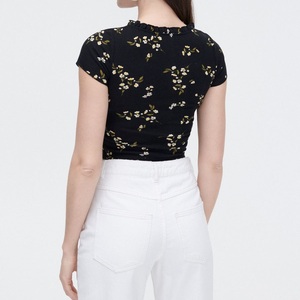 T-shirts en toile respirants imprimés vintage pour femmes, personnalisés OEM, manches courtes, vente en gros BD - Product Image 5