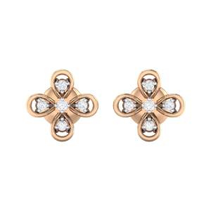 Pendientes de Botón Florales Chapados en Oro de 14 Quilates con Certificado GIA, con Diamante Real y Circonita, 10 Piezas para Compromiso - Product Image 3