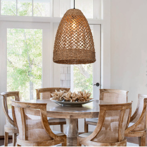 Lampe suspendue moderne vietnamienne en jonc de mer avec abat-jour minimaliste pour la décoration intérieure dans le salon ou l'hôtel de villégiature - Product Image 6