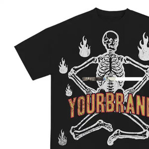 Poids lourd 260 Gsm 100% coton graphique sérigraphie Dtg impression Vintage hommes chemise hommes t-shirt - Product Image 1