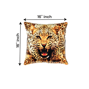 Handmade Digital Printed Leopard Face Cushion Covers Multicolor 16x16 Decorative Accent Pillows for <b>Sofa</b> <b>Bed</b> Printed Multicolor - Product Image 3