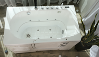 Table de toilettage pour chiens en acrylique blanc au design moderne 2025 avec fonctions de massage et d'ozone, baignoire spa autoportante écologique pour le lavage des grands chiens